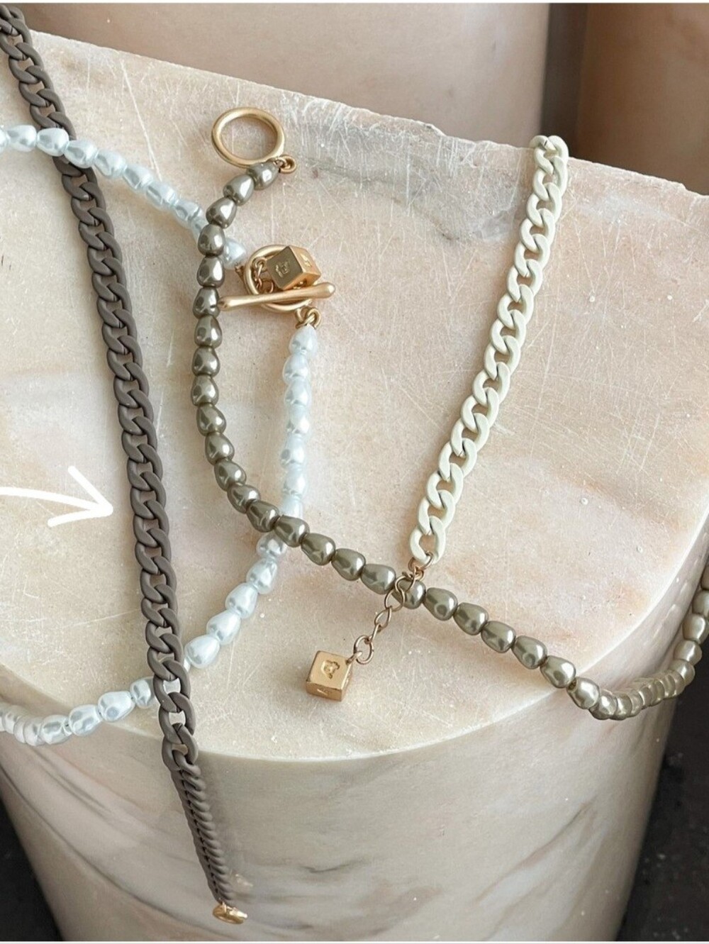 Thirty Years Link Chain Necklace In Grain